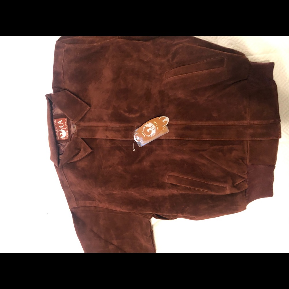 Red Suede Leather  Italian textile group jacket